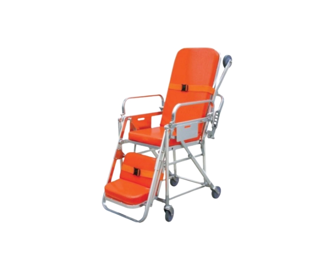 Stretcher Cum Wheelchair with Adjustable Backrest and High Load Capacity