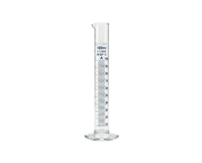 ASTM Class A Graduated Cylinder with Pour Out and Hexagonal Base for Laboratory Use