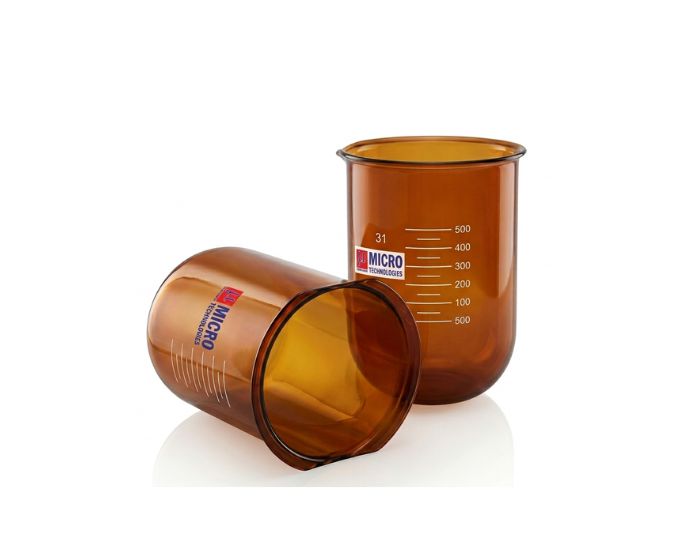 Amber USP Dissolution Test Flask with Side Cut for Light-Sensitive Pharmaceutical Analysis