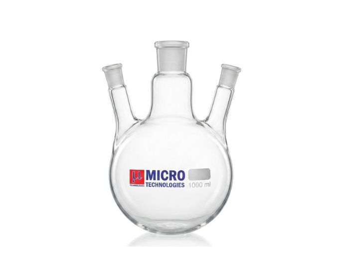Three Neck Round Bottom Flask with Angled Side Necks for Advanced Laboratory Reactions