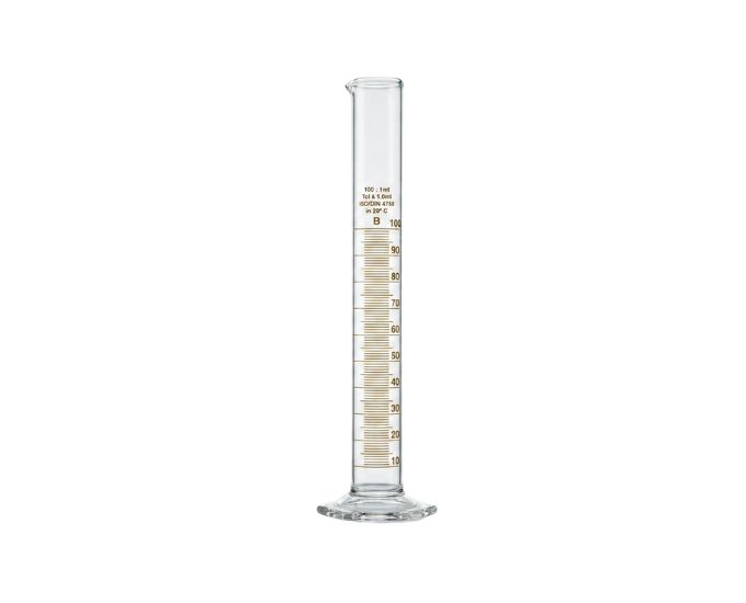 NABL Certified Class A Graduated Cylinder with Pour Out and Hexagonal Base for Laboratory Use