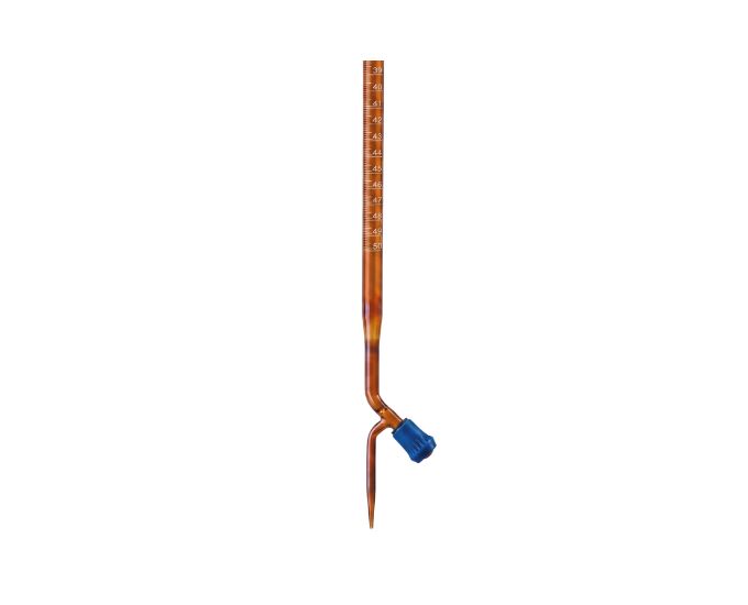 Amber Coated Class A Laboratory Burette with PTFE Stopcock for Light-Sensitive Titration
