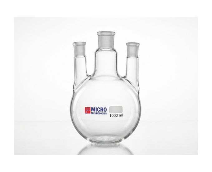 Three Neck Round Bottom Flask with Parallel Side Necks for Advanced Reaction Systems